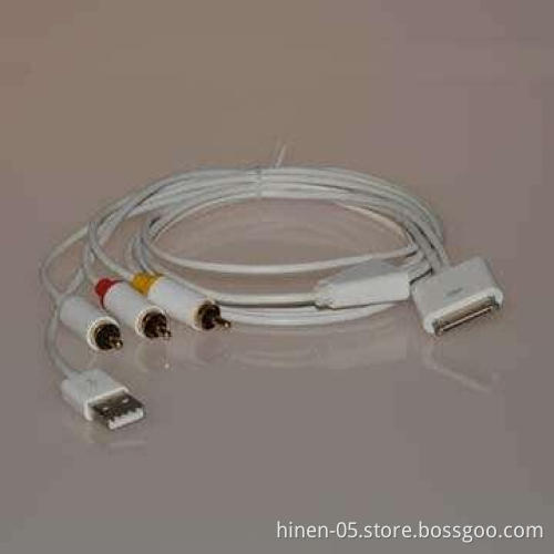 Dock Connector to Component AV Cable with USB, Connects Your Devices